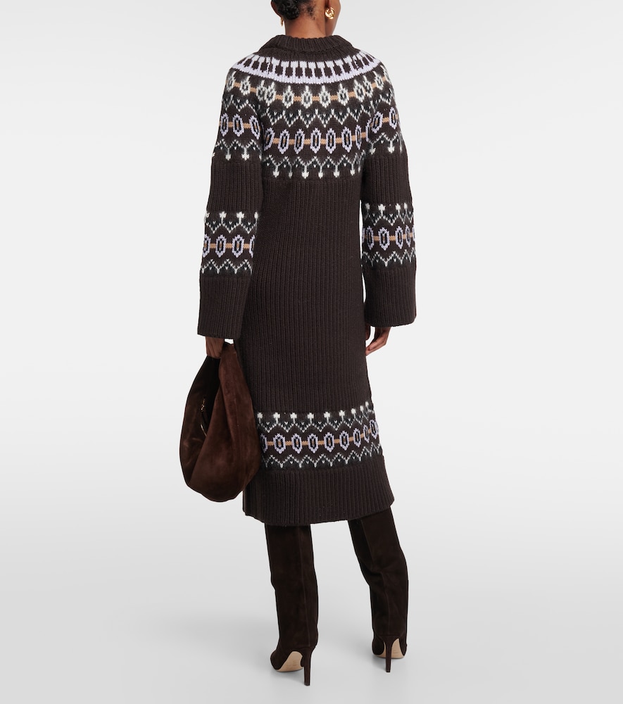 Rivka Fair Isle cashmere-blend midi dress