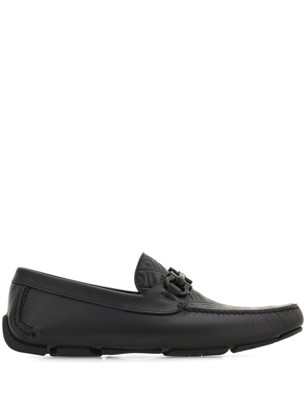 페라가모 남성 Gancini-plaque leather loafers - Black 779172