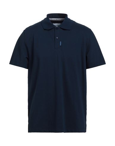 Bikkembergs Man Polo shirt Midnight blue Size L Cotton