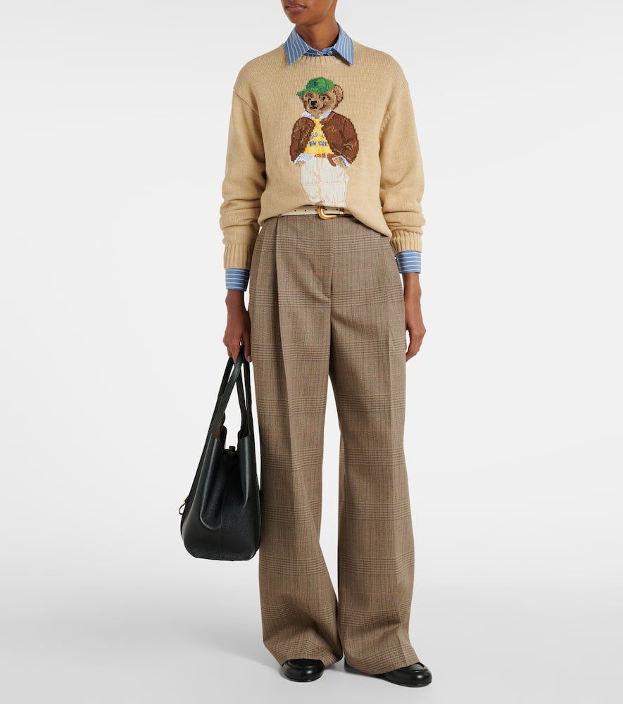 Polo Bear intarsia cotton sweater