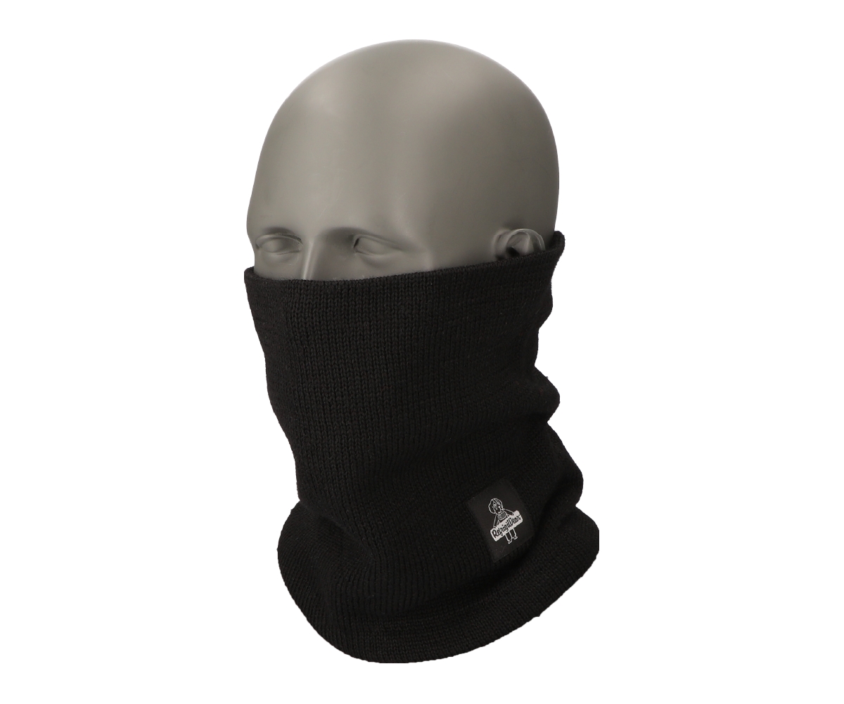 Men's Silver Magic Neck Gaiter - Knit Face Mask with Smart Silver Lining - Black