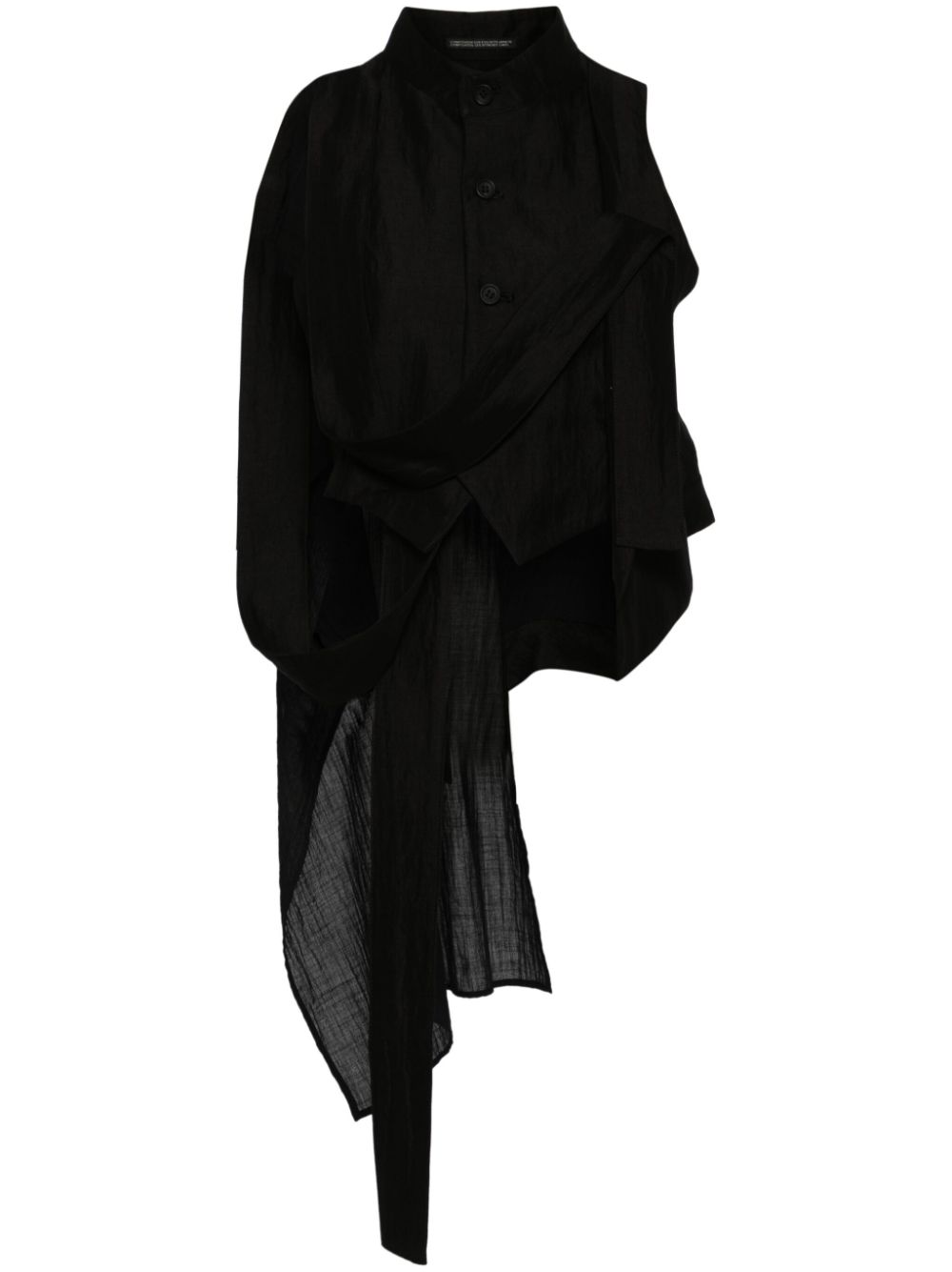 Asymmetric cropped shirt - Black