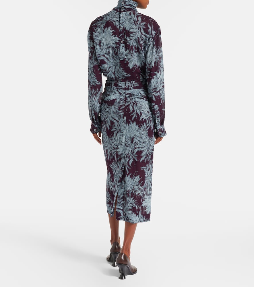Printed chiffon midi skirt