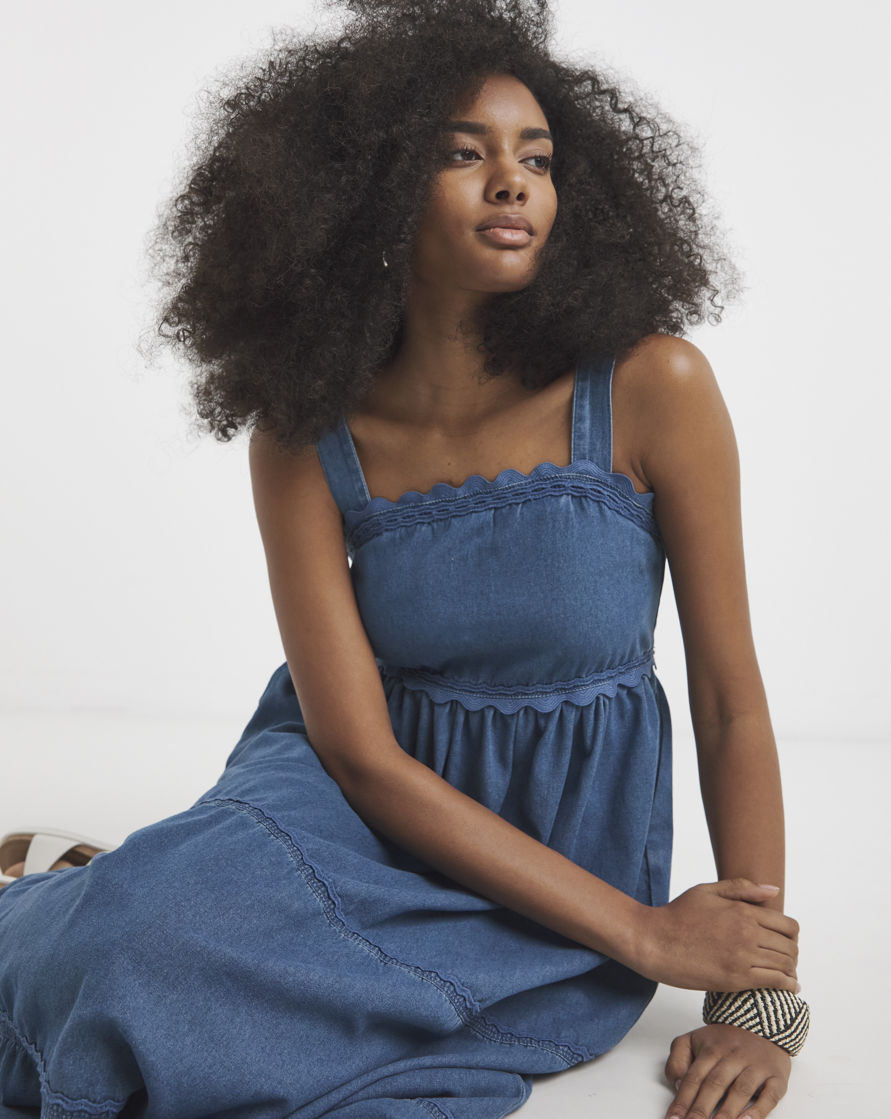 Simply Be Denim Ric Rac Midaxi Sun Dre