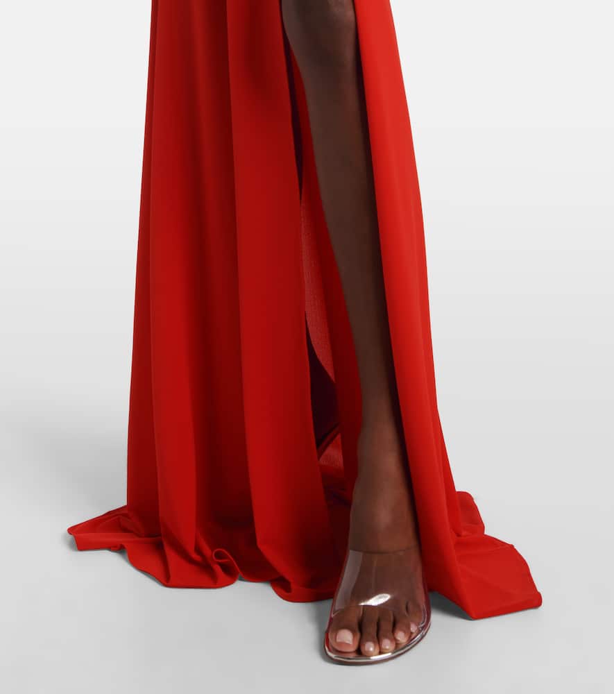 Gathered crêpe jersey gown