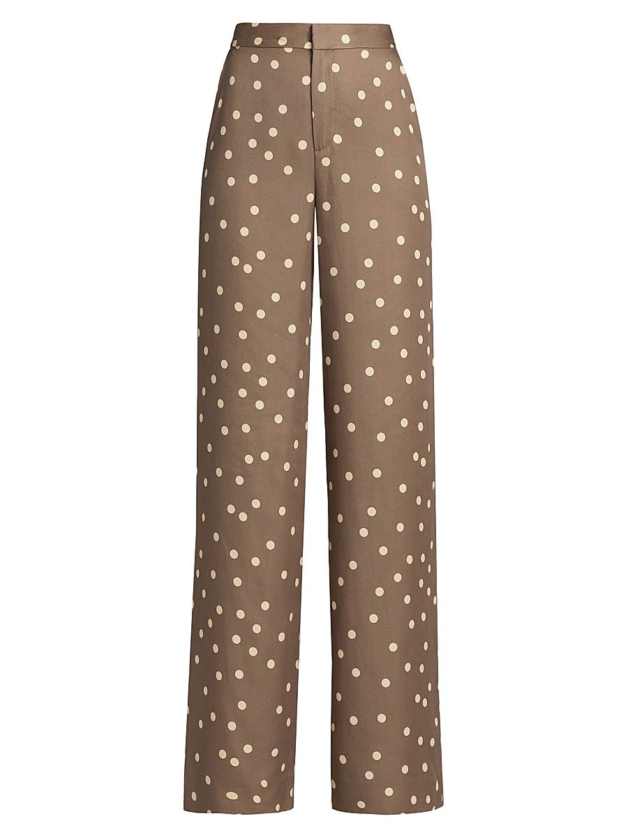Women's Livvy Polka Dot Straight-Leg Trousers - Cardamom Ecru Polka Dot