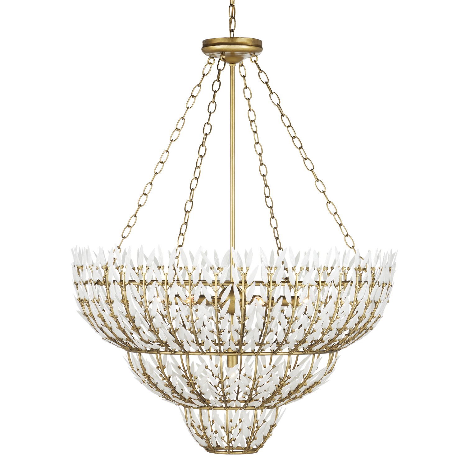 Brass White Chandelier from the Magnum Opus Collection