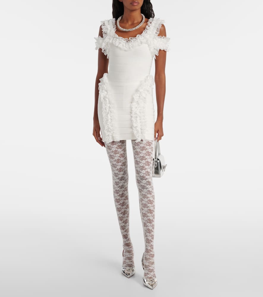 Self-Portrait Floral lace tights