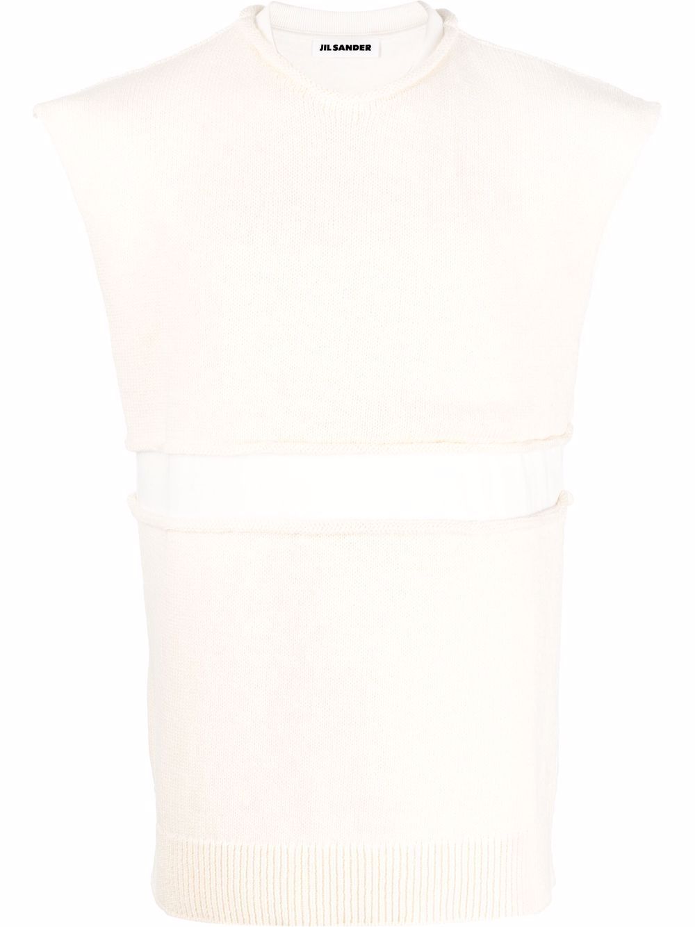 Sleeveless cut-out strip top - Neutrals