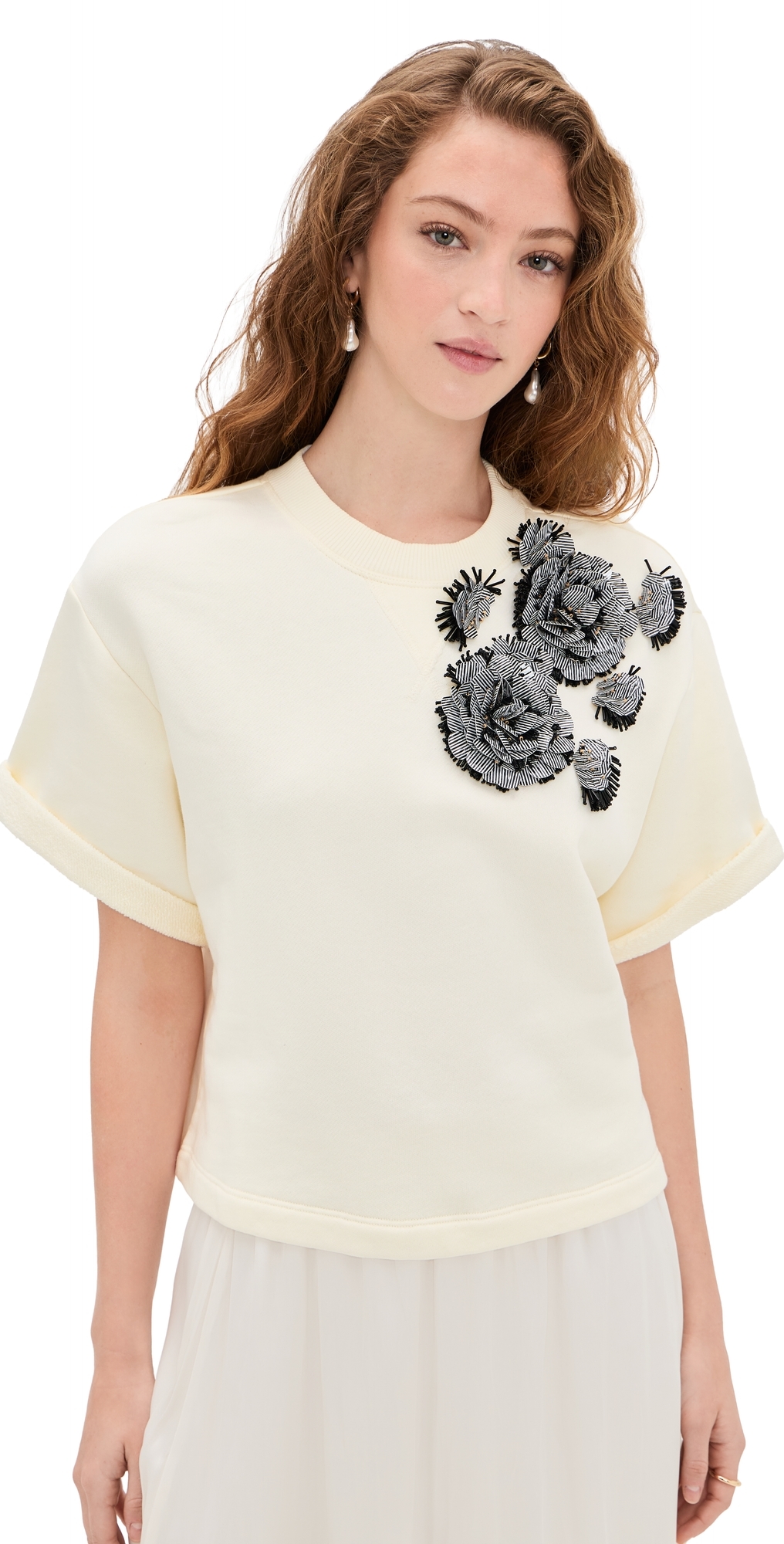 Cove Top with Embroidery Creme