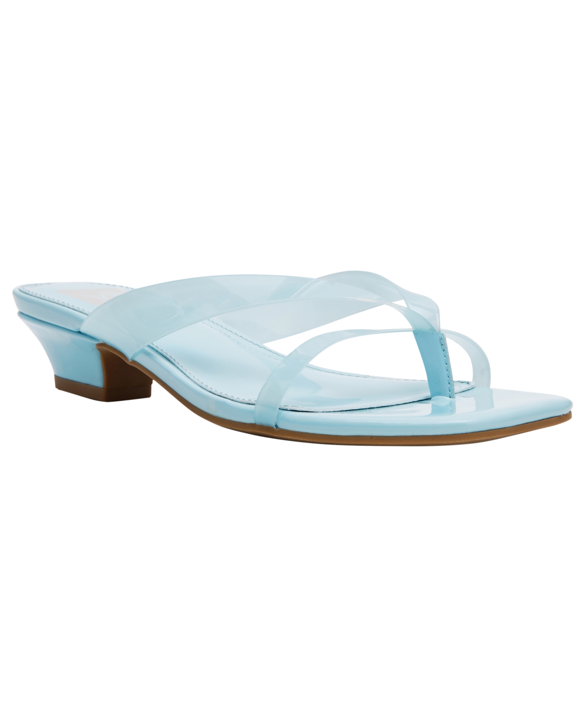 Women's Bex Jelly Strappy Thong Block Heel Sandals - Sky Blue Vinyl