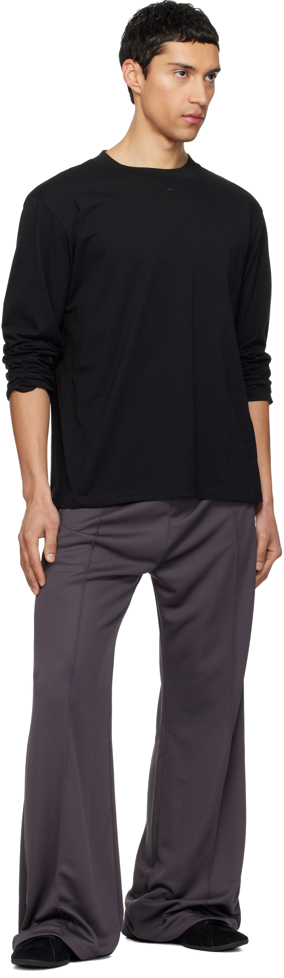 Black Twisted Logo Long Sleeved T-shirt