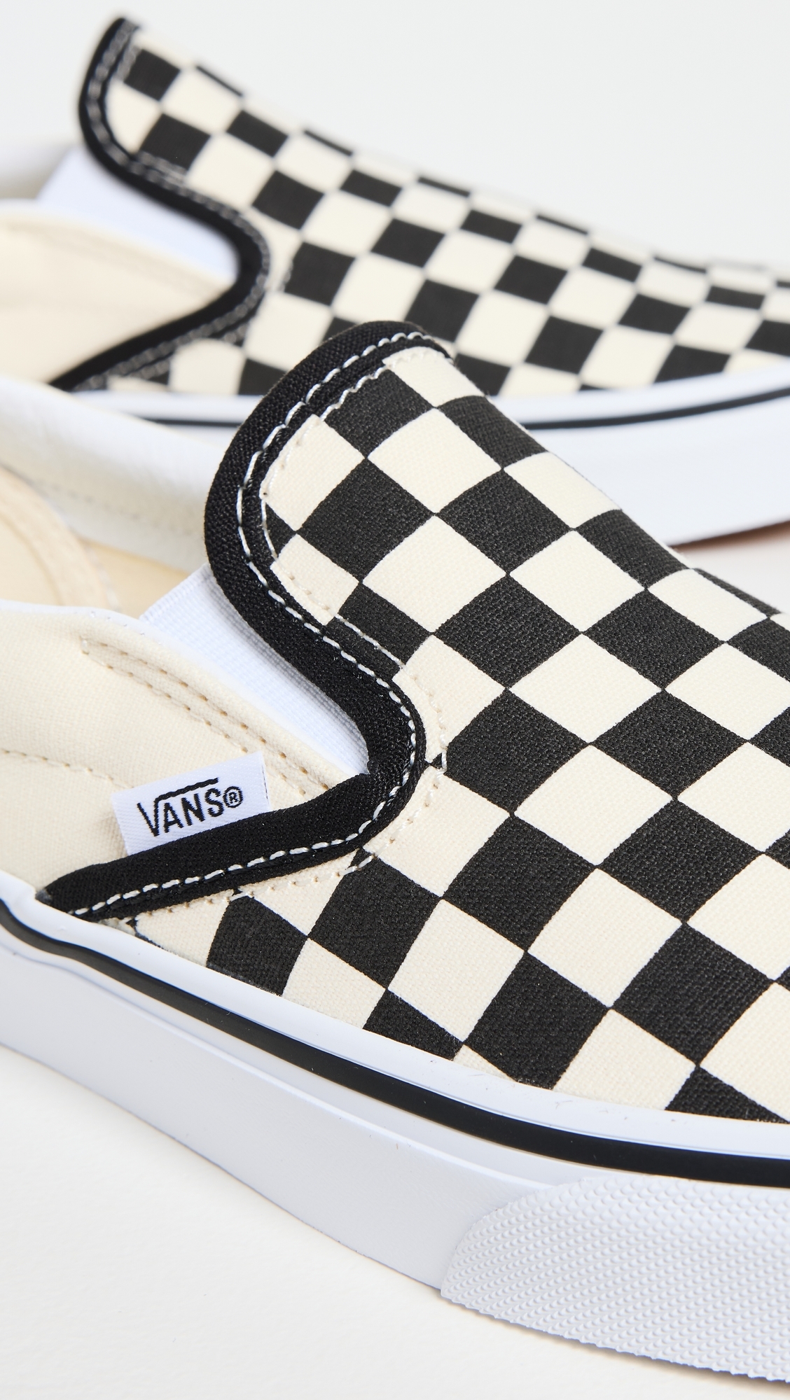 Slip On Sneakers Checkerboard Black/Off White W