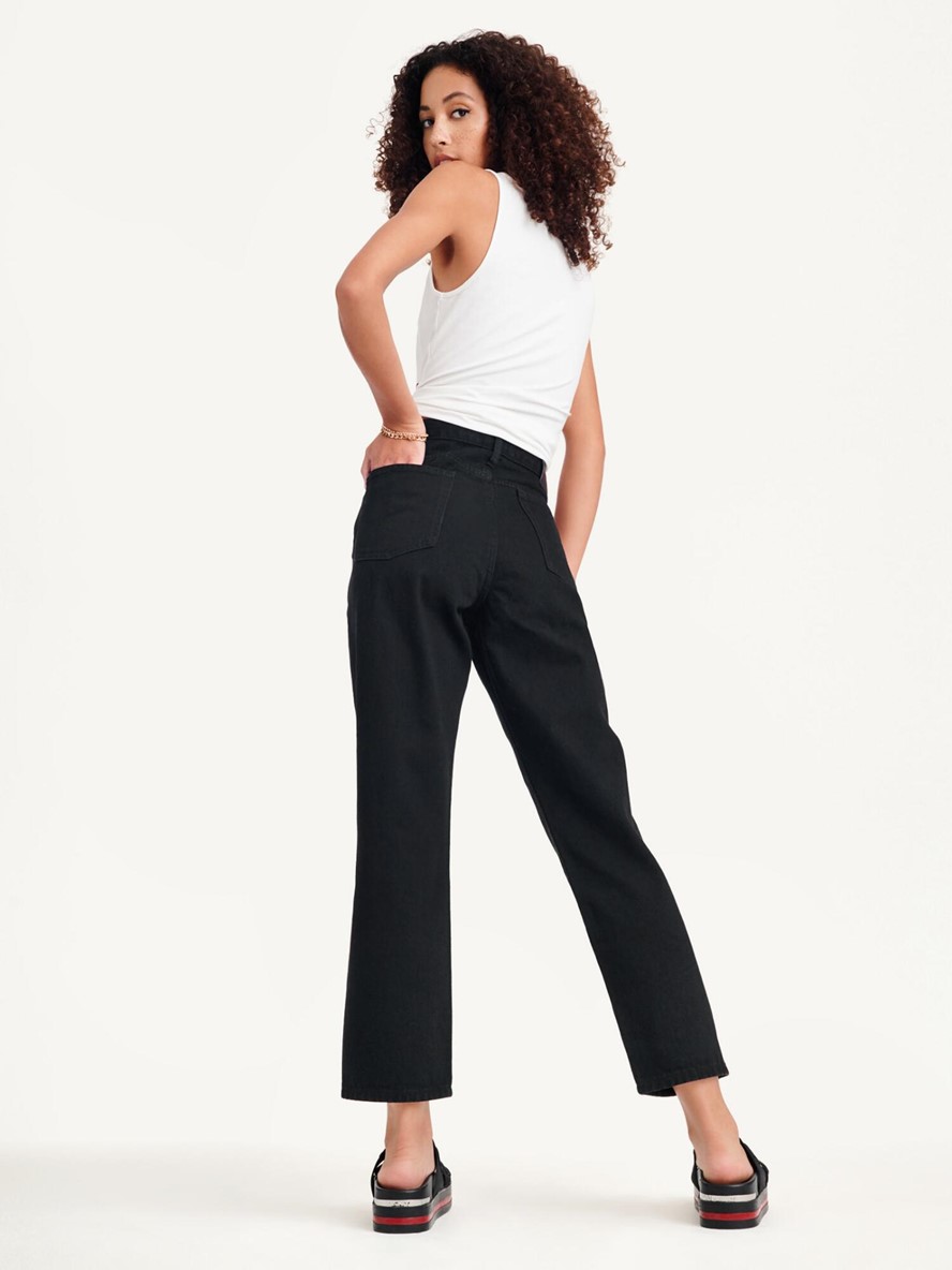 Broome mid-rise straight-leg jeans - Black