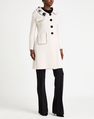 Woman Coat Ivory Size L Wool