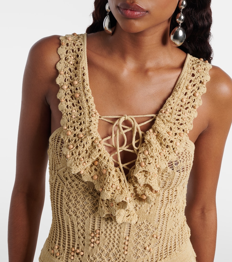 Ornella beaded crochet maxi dress