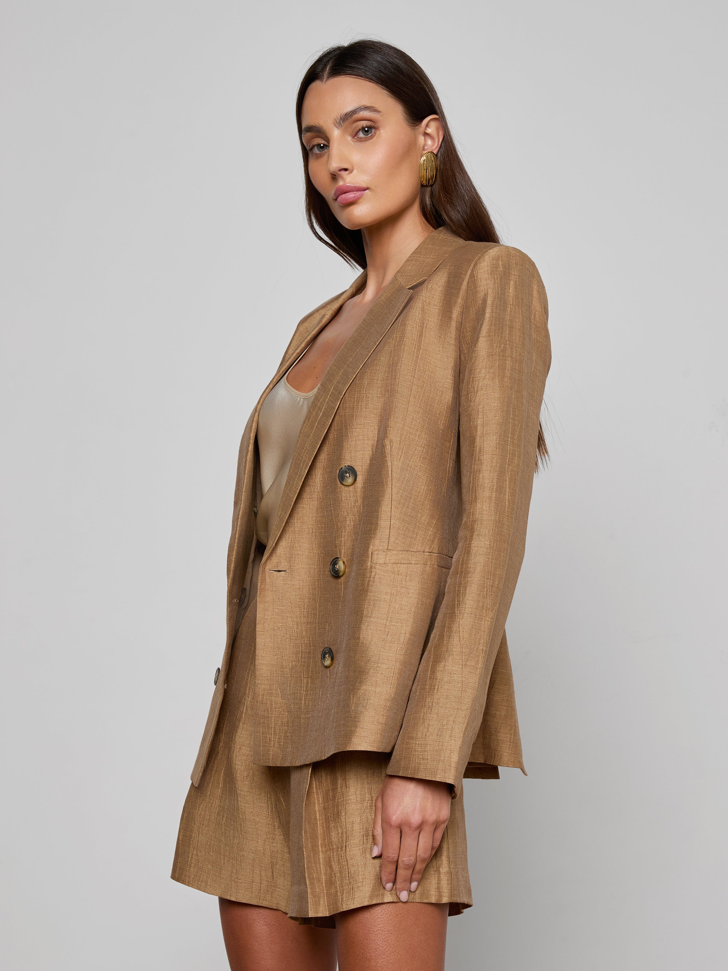 Colin Linen-Blend Blazer In Latte