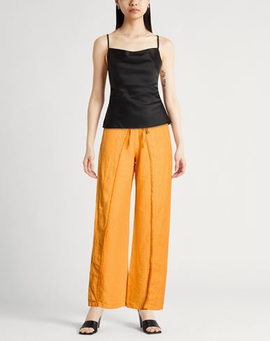 Woman Pants Orange Size 12 Linen