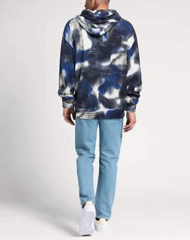 Man Sweatshirt Navy Size XL Cotton, Elastane