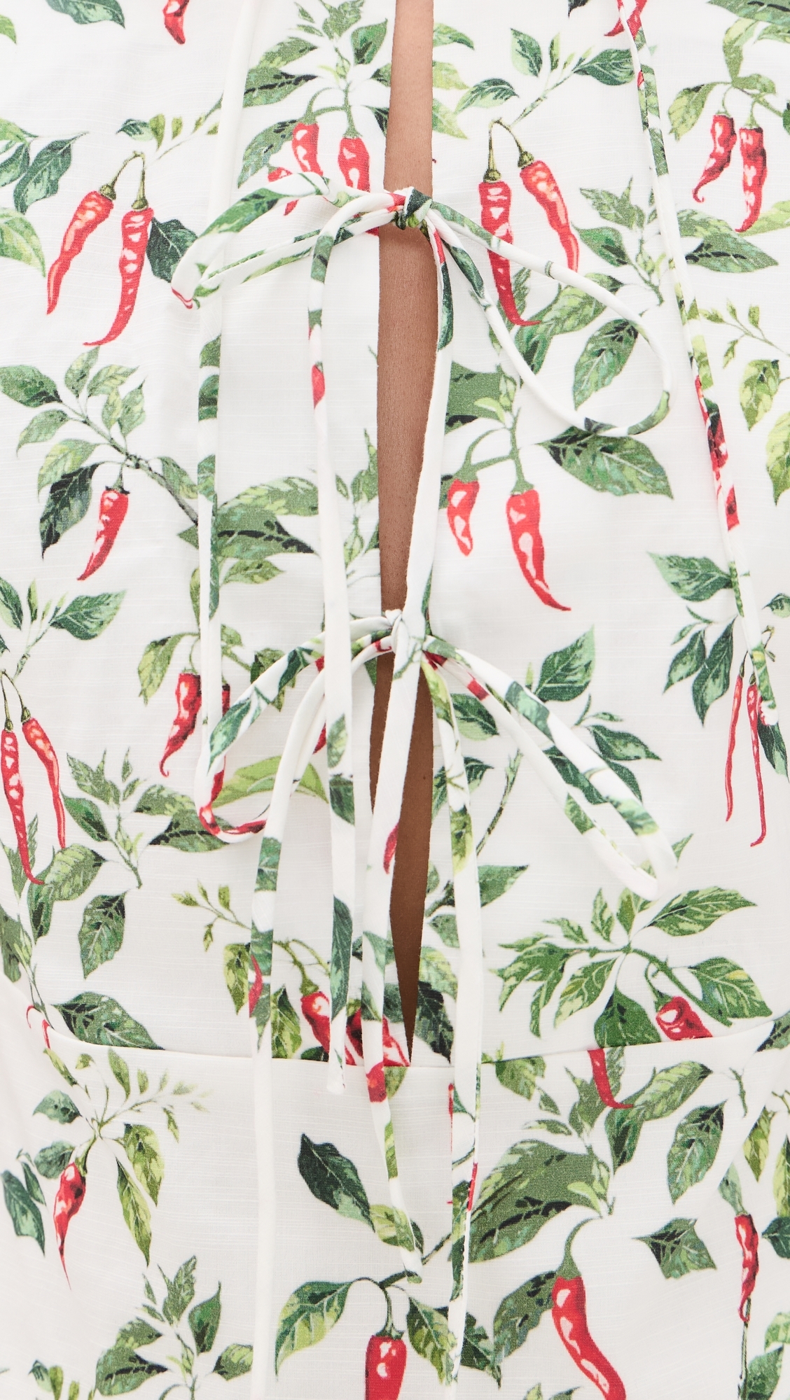 Chili Print Tie Front Mini Dress Multi