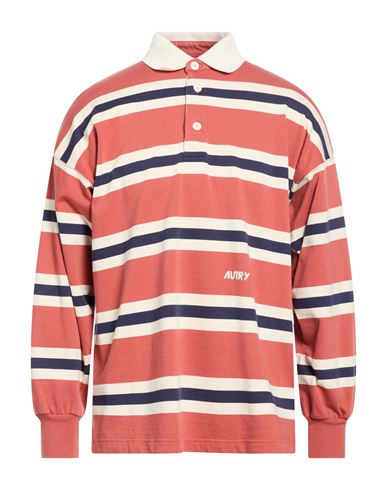 Man Polo shirt Rust Size M Cotton