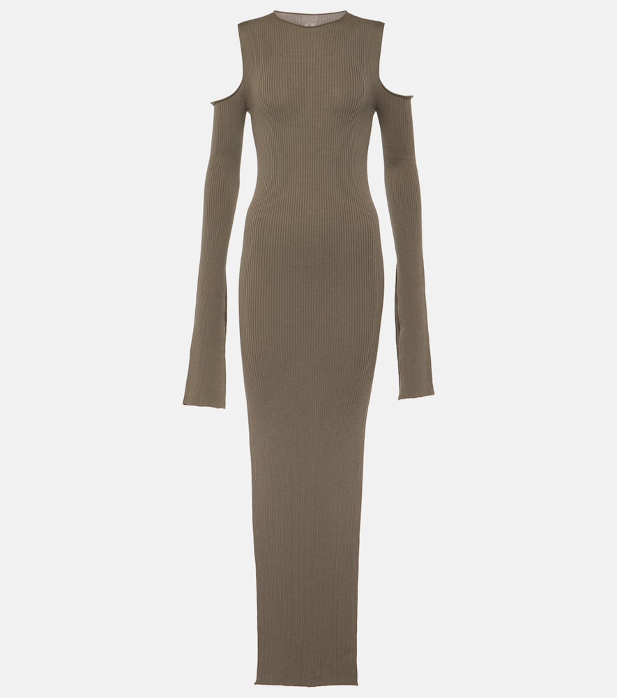 Cutout wool maxi dress
