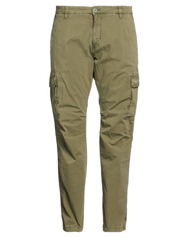 Man Pants Military green Size 40 Cotton, Elastane