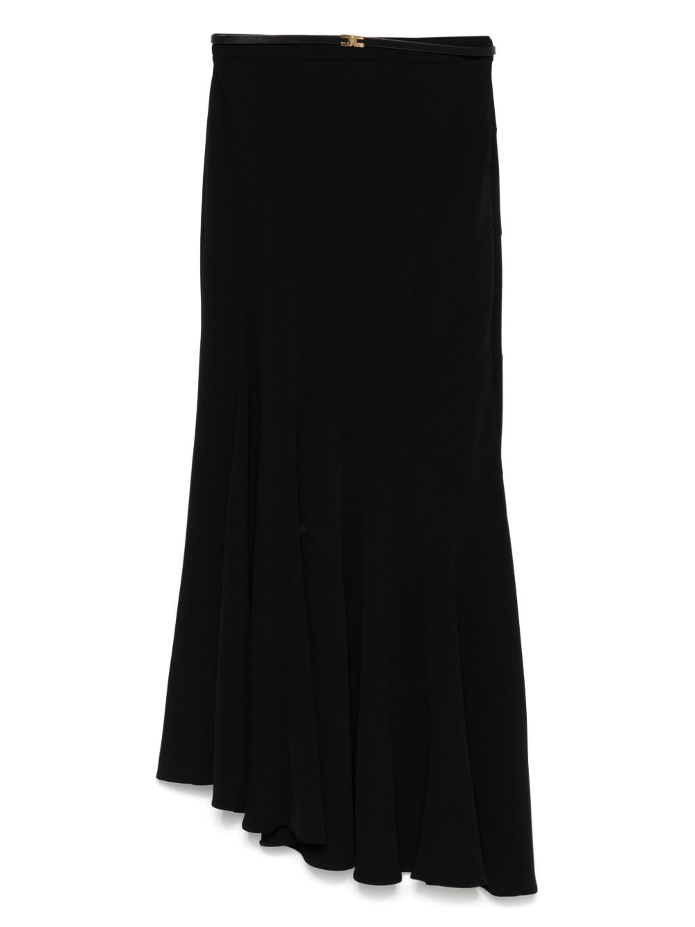Elisabetta Franchi asymmetric crepe midi skirt - Black