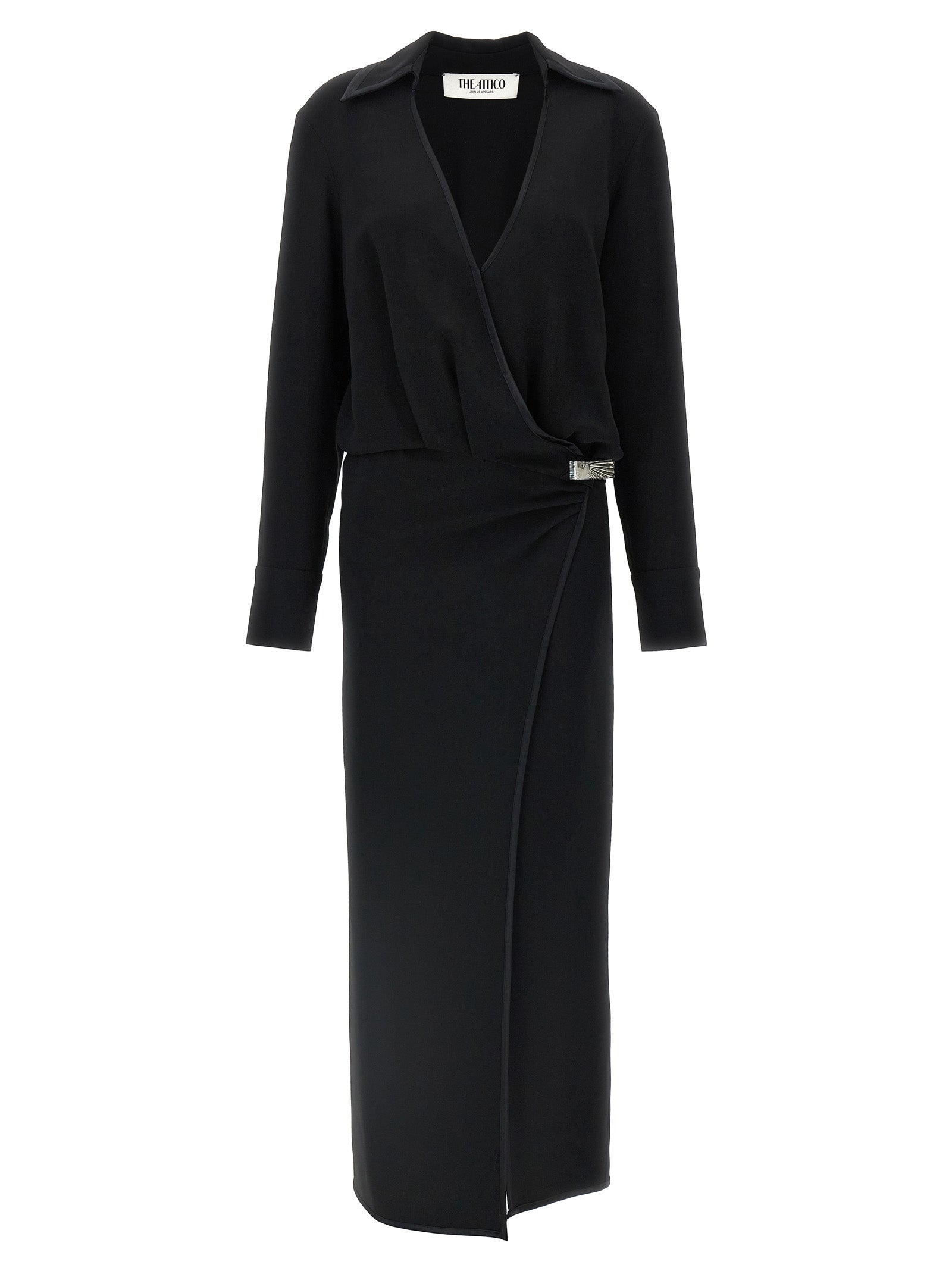Wrap Midi Dress — Black