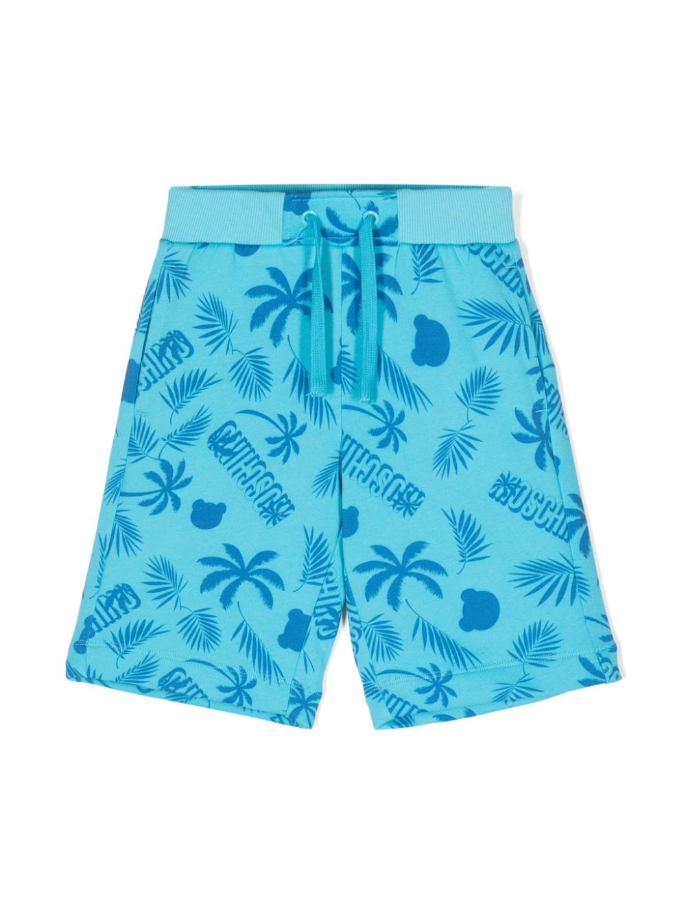 Logo-print cotton shorts - Blue
