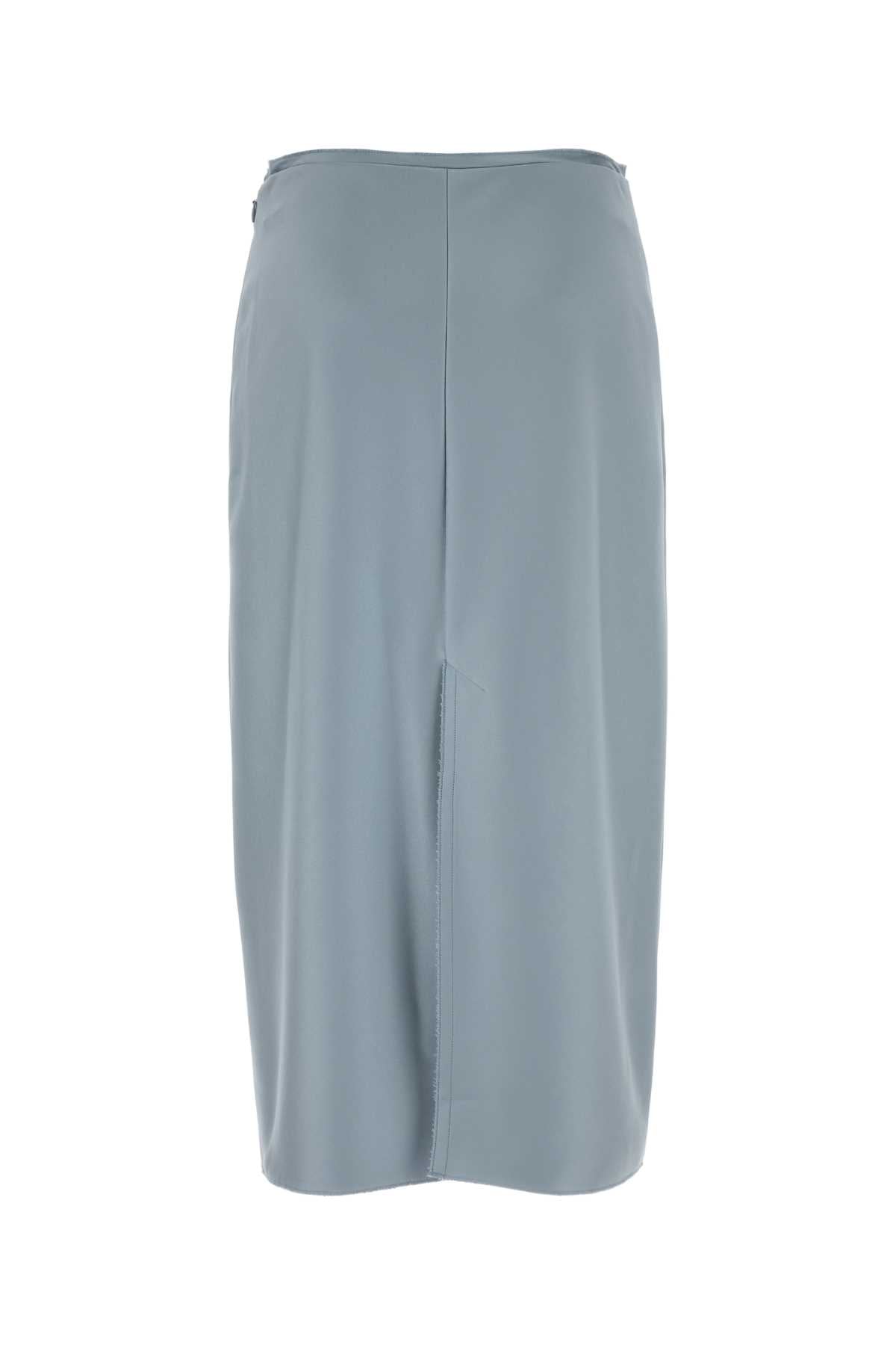 Ami Pastel Light Blue Stretch Satin Skirt