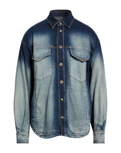 Man Denim outerwear Blue Size 40 Cotton, Elastane