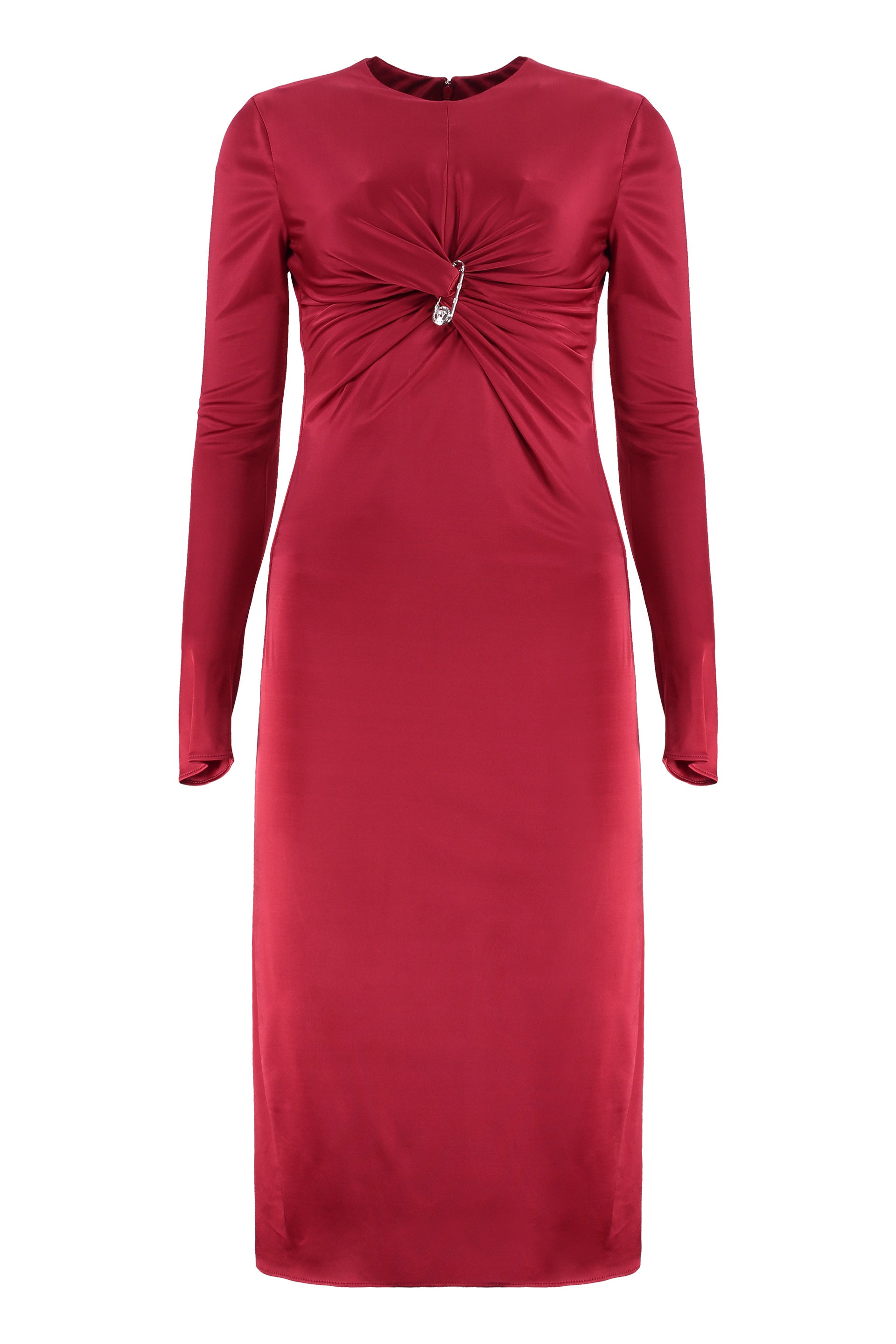 Gathered Jersey Dress — Red