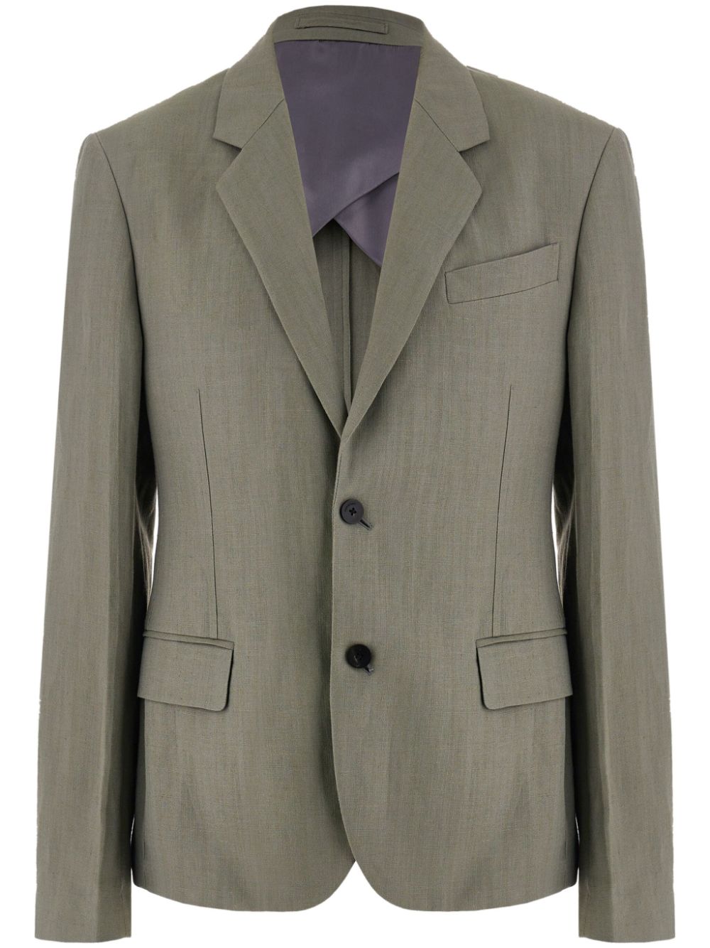Tailored linen-blend blazer - Grey