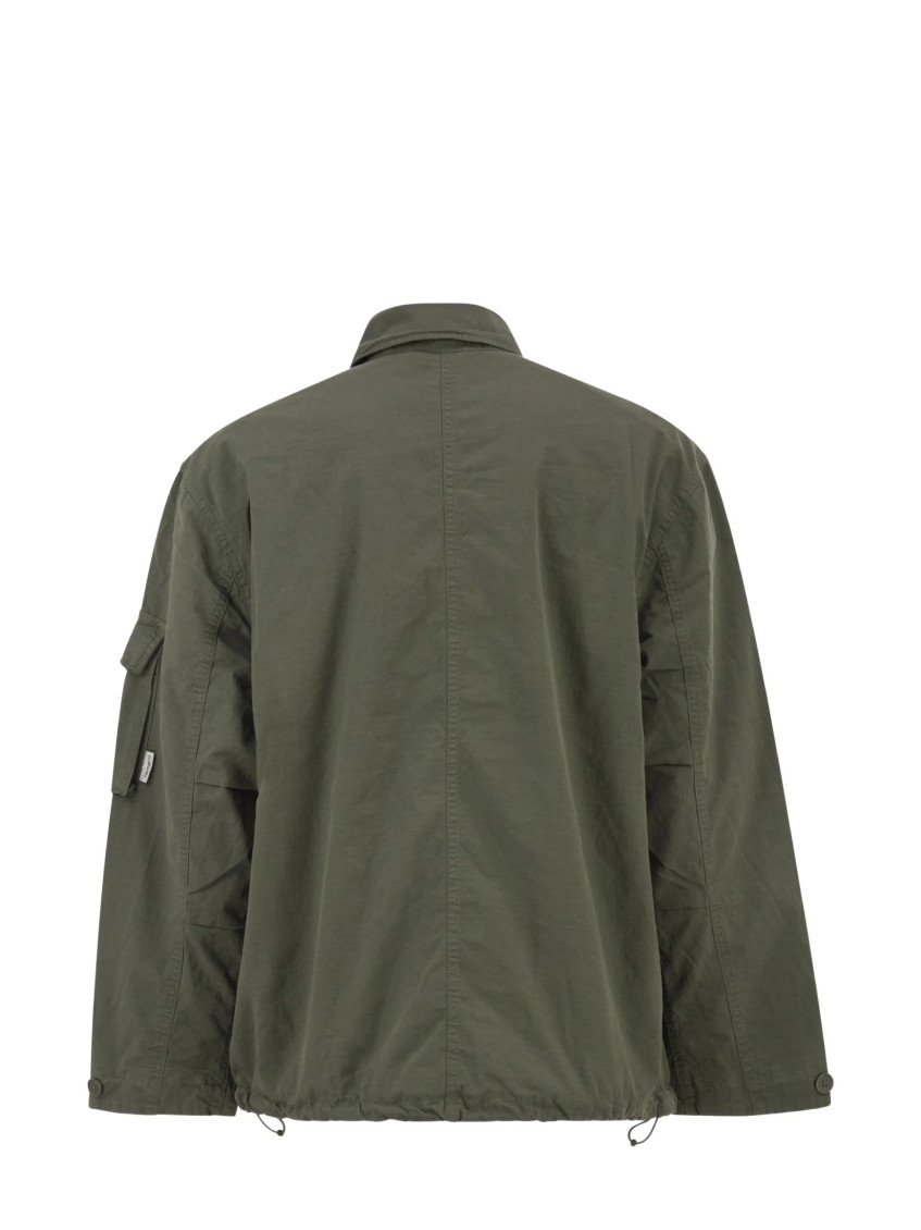 Olive Shirt Collar Jacket