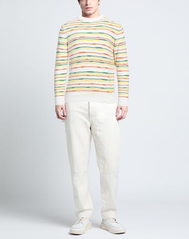 Man Sweater White Size 40 Cotton