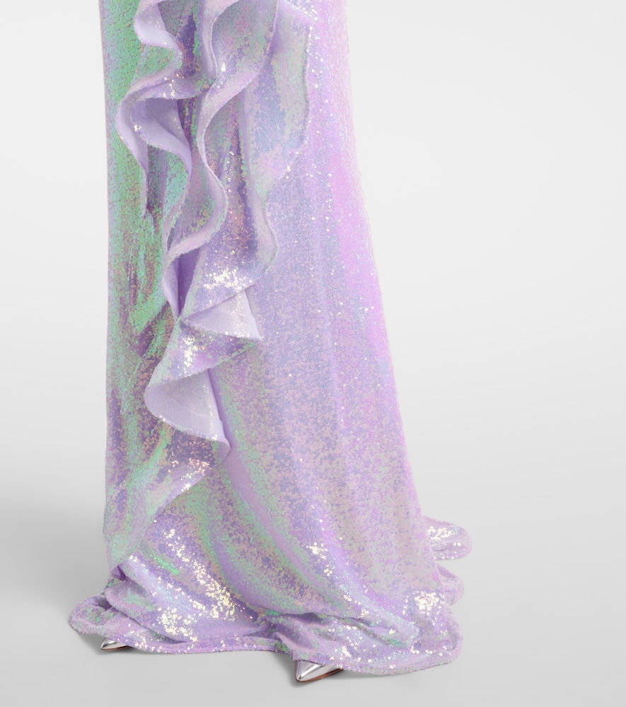 Radiella Wave ruffled sequined gown