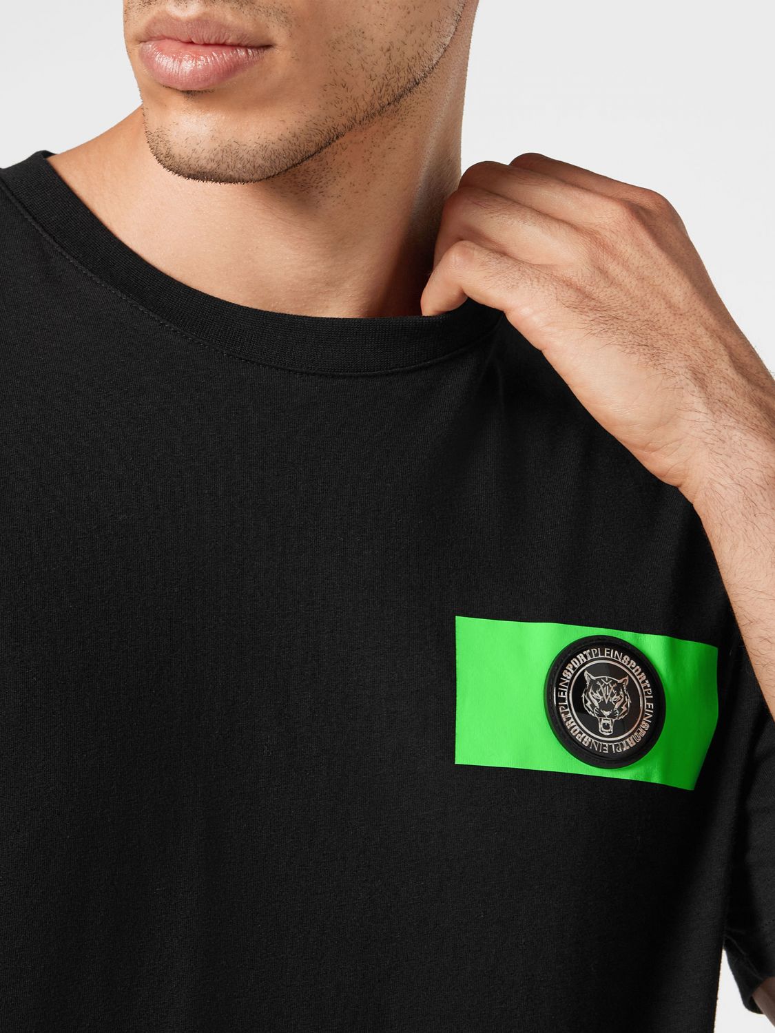 SS logo-patch cotton T-shirt - Black