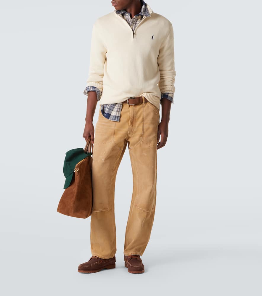 Cotton half-zip sweater
