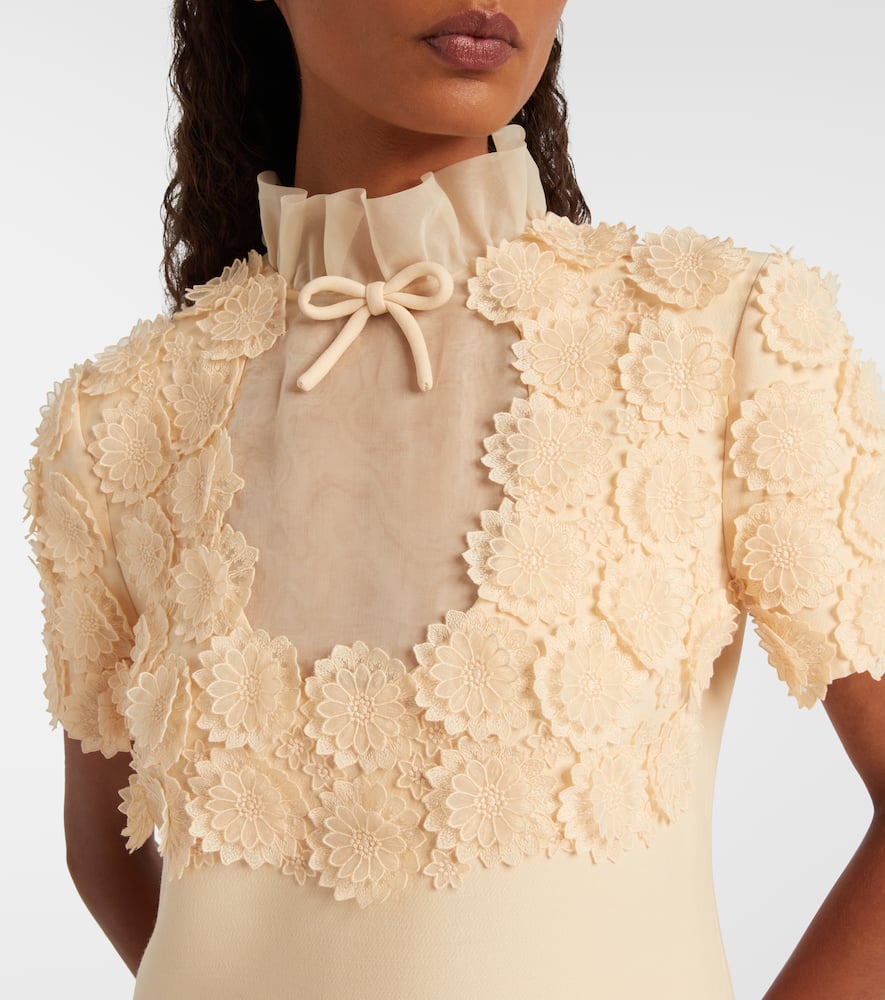Crepe Couture embroidered minidress