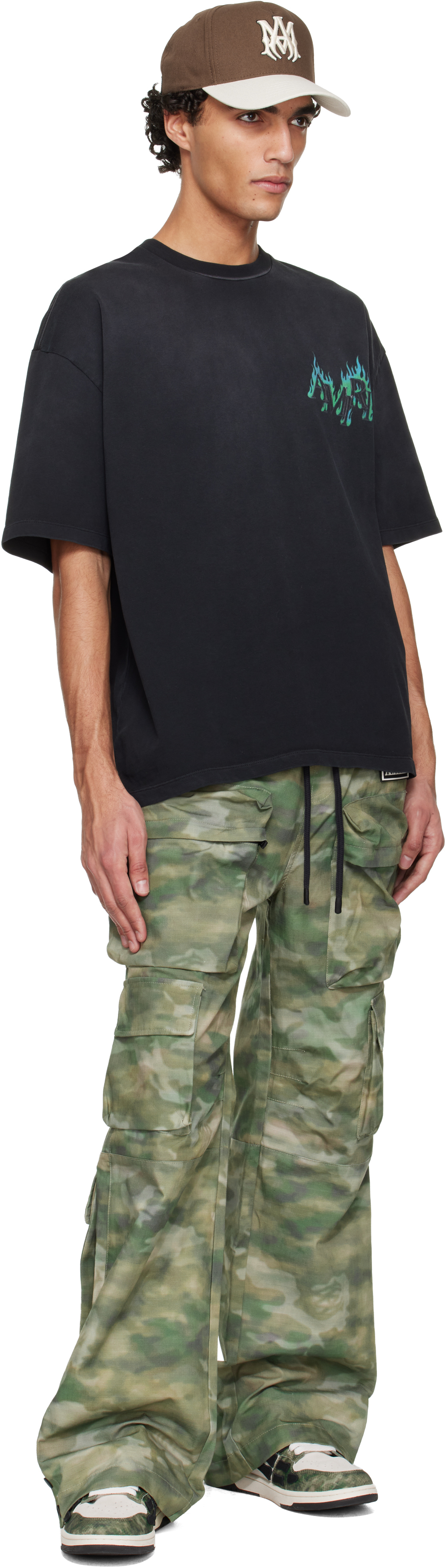Beige & Khaki Camo Classic Low Sneakers