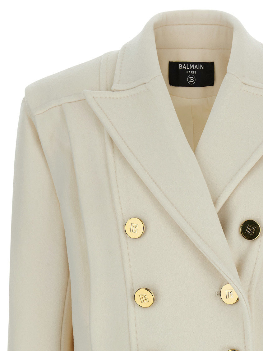 Double-Breasted Coat Coats And Trench Coats White