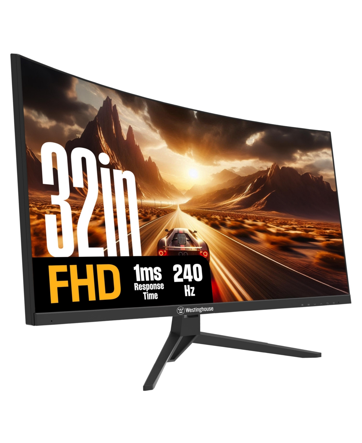 "32"" Curved Full Hd Gaming Monitor, 165Hz, Amd FreeSync, Low Motion Blur, 1500R, 1080p, Dp & 2x Hdmi, Built-in Speakers - Black"