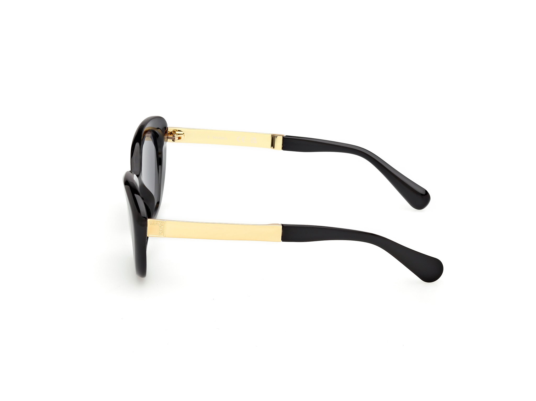 MAX&Co Donna MAX&Co MO0133 01A Occhiali da sole Iniettato Nero Fumo Rotonda Normale