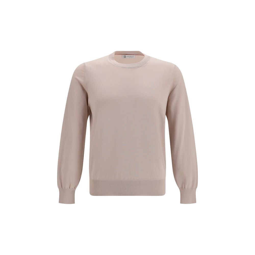 Cotton Crewneck Sweatshirt — Beige