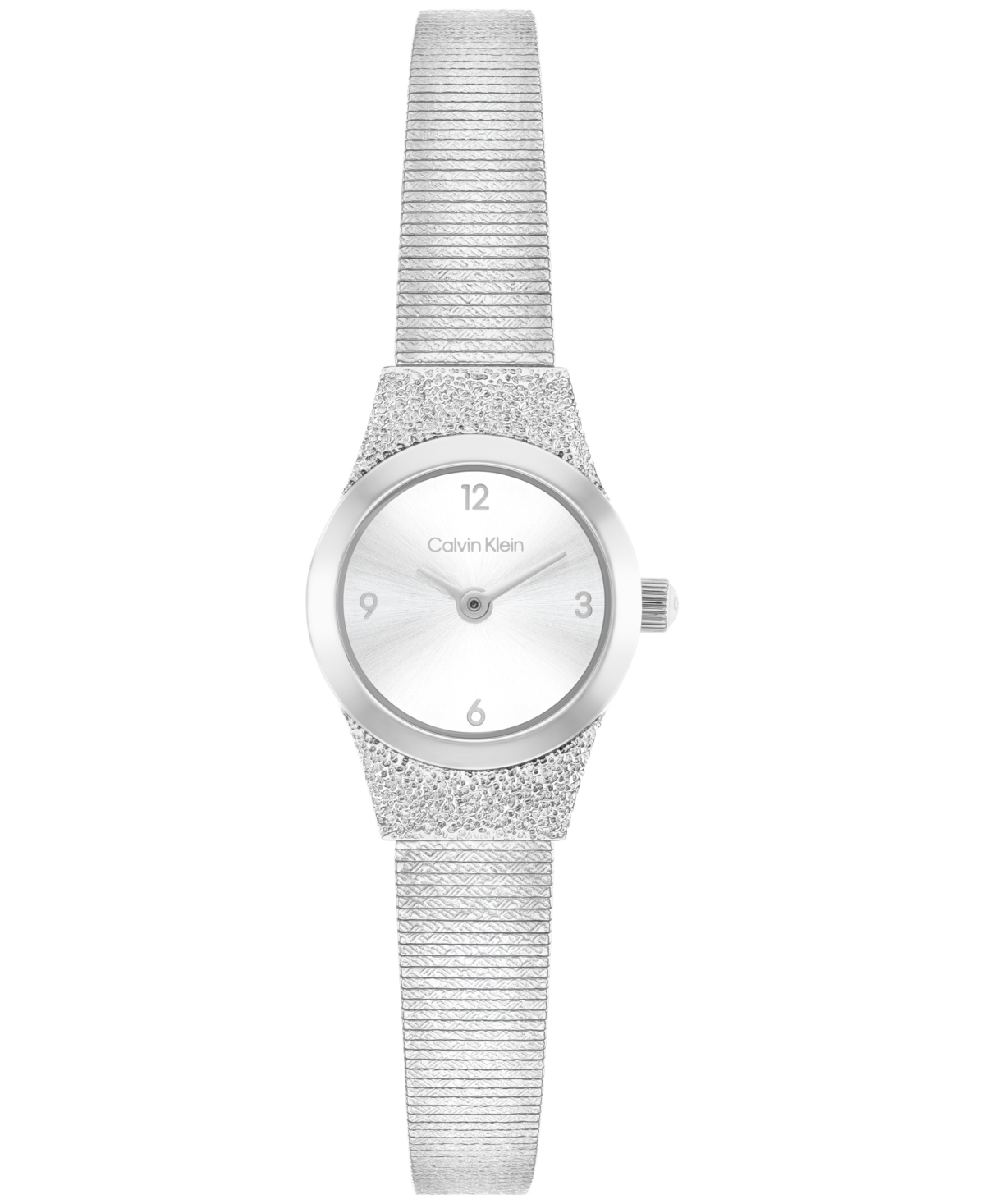 Women's Contemporary Silver Tone Stainless Steel Mesh Bracelet Watch, 18mm - Silver