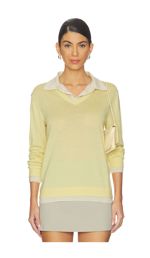 Rag & Bone Anne Long Sleeve Layered Polo in Yellow. L. Also in XS
