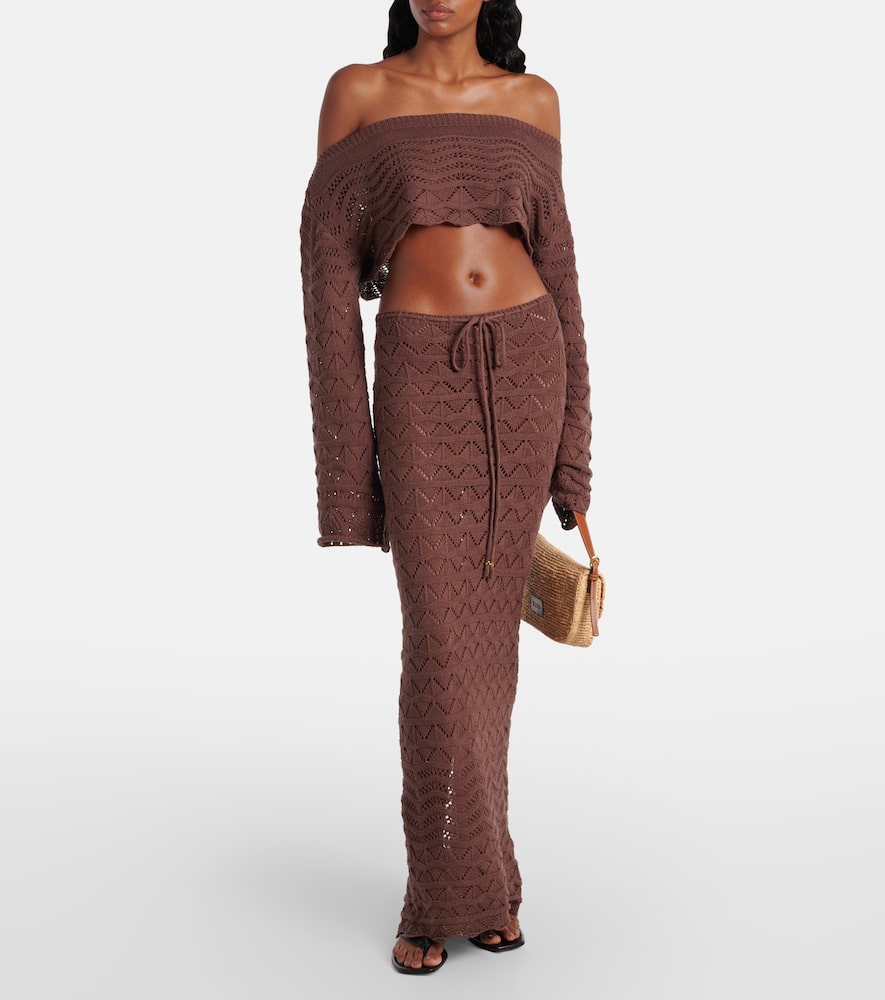 Helena crochet cotton-blend crop top
