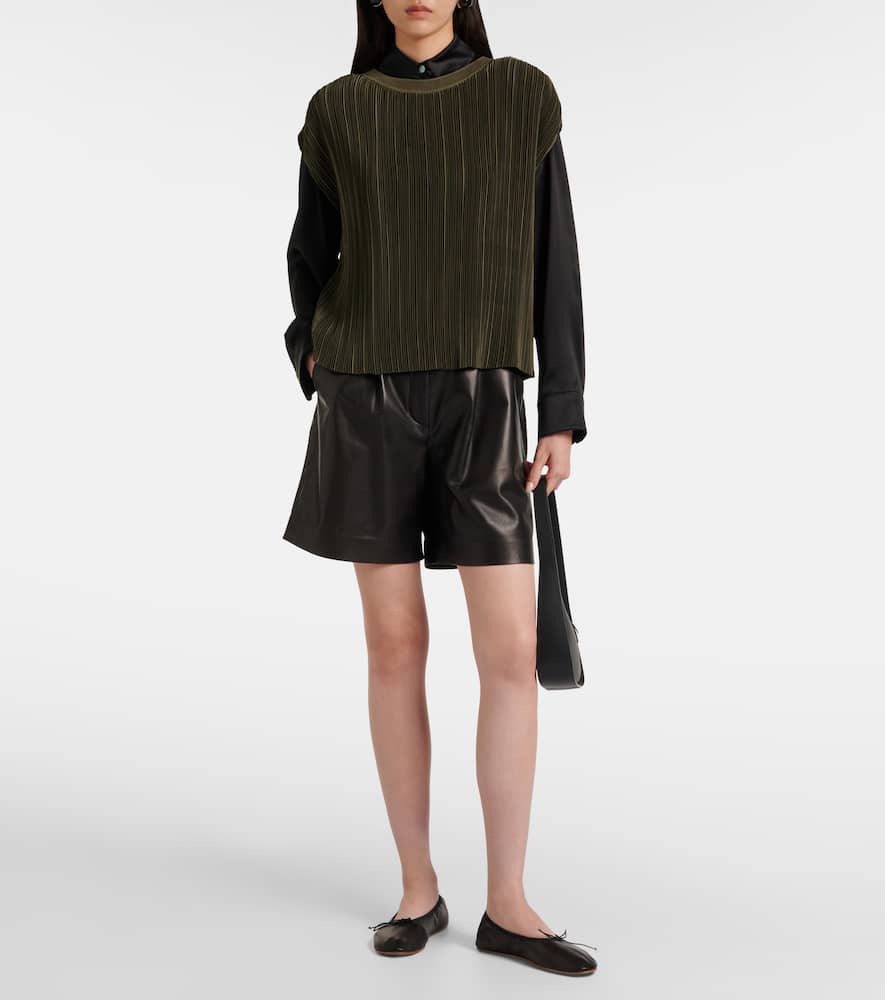 Cedre plissé satin top