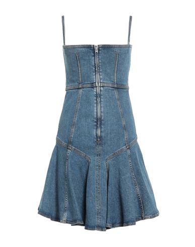 Woman Mini dress Blue Size 2 Cotton, Elastane